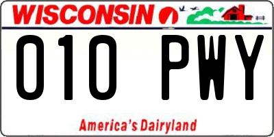 WI license plate 010PWY