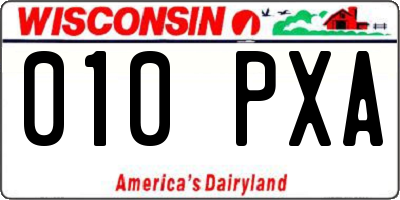 WI license plate 010PXA