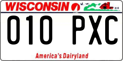 WI license plate 010PXC