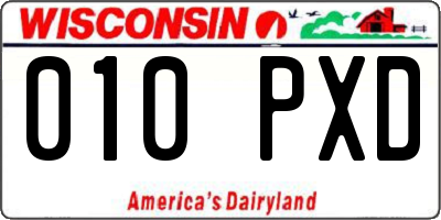 WI license plate 010PXD