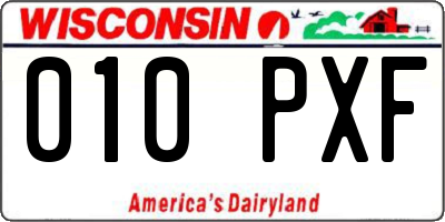 WI license plate 010PXF