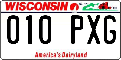 WI license plate 010PXG