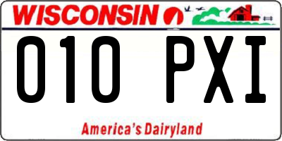 WI license plate 010PXI