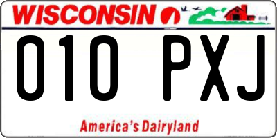 WI license plate 010PXJ