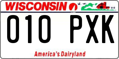 WI license plate 010PXK
