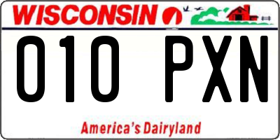 WI license plate 010PXN