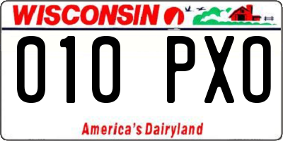 WI license plate 010PXO