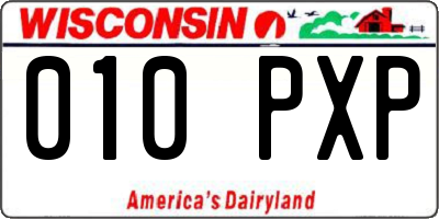 WI license plate 010PXP