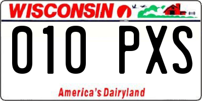 WI license plate 010PXS