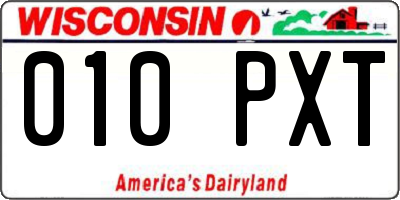 WI license plate 010PXT