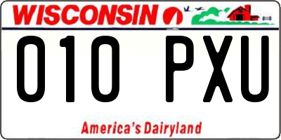 WI license plate 010PXU