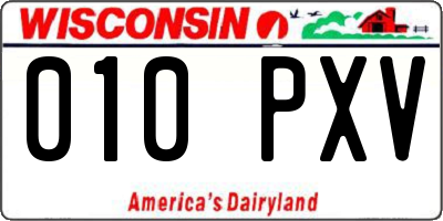 WI license plate 010PXV