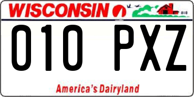 WI license plate 010PXZ