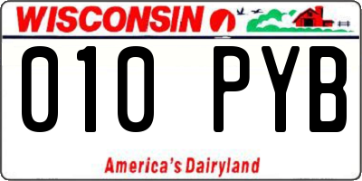 WI license plate 010PYB