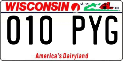 WI license plate 010PYG