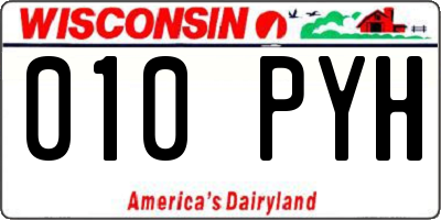 WI license plate 010PYH