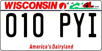 WI license plate 010PYI