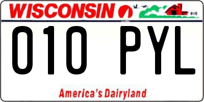 WI license plate 010PYL