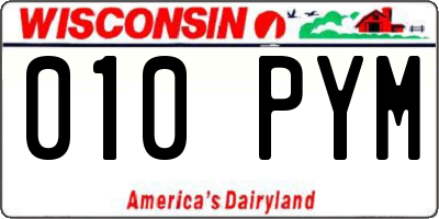 WI license plate 010PYM