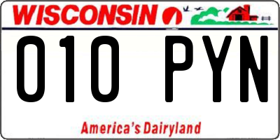 WI license plate 010PYN
