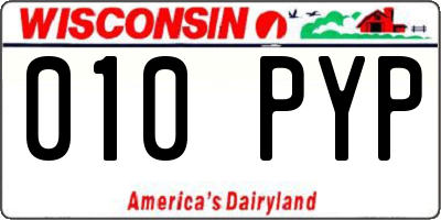 WI license plate 010PYP