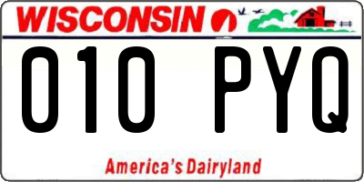 WI license plate 010PYQ