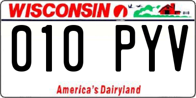 WI license plate 010PYV
