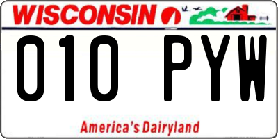 WI license plate 010PYW