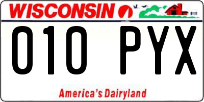WI license plate 010PYX