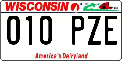 WI license plate 010PZE