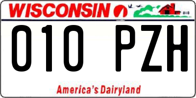 WI license plate 010PZH
