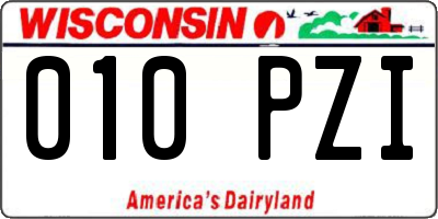 WI license plate 010PZI