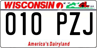 WI license plate 010PZJ