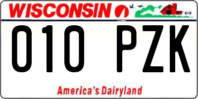 WI license plate 010PZK