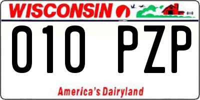 WI license plate 010PZP