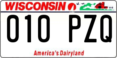 WI license plate 010PZQ