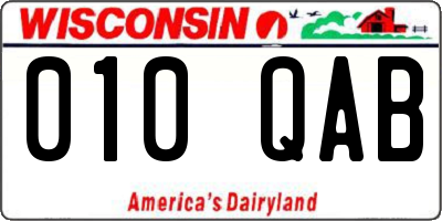WI license plate 010QAB