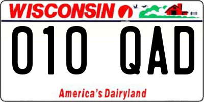 WI license plate 010QAD