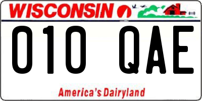 WI license plate 010QAE
