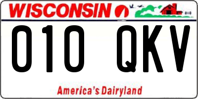 WI license plate 010QKV