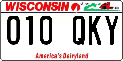 WI license plate 010QKY