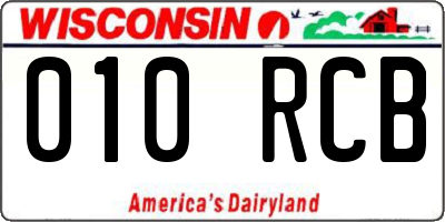 WI license plate 010RCB