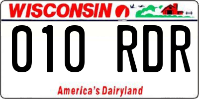 WI license plate 010RDR