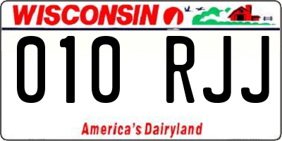 WI license plate 010RJJ