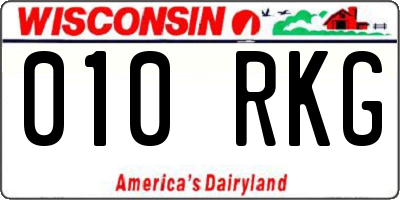 WI license plate 010RKG