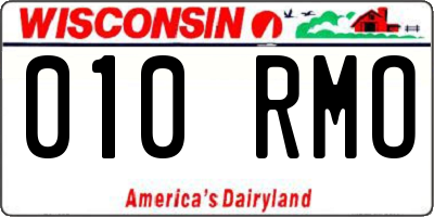 WI license plate 010RMO