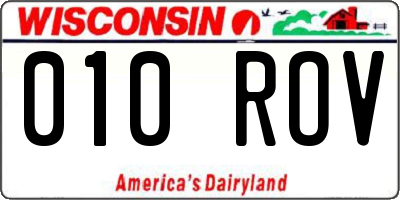 WI license plate 010ROV
