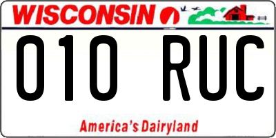 WI license plate 010RUC