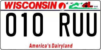 WI license plate 010RUU