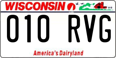 WI license plate 010RVG